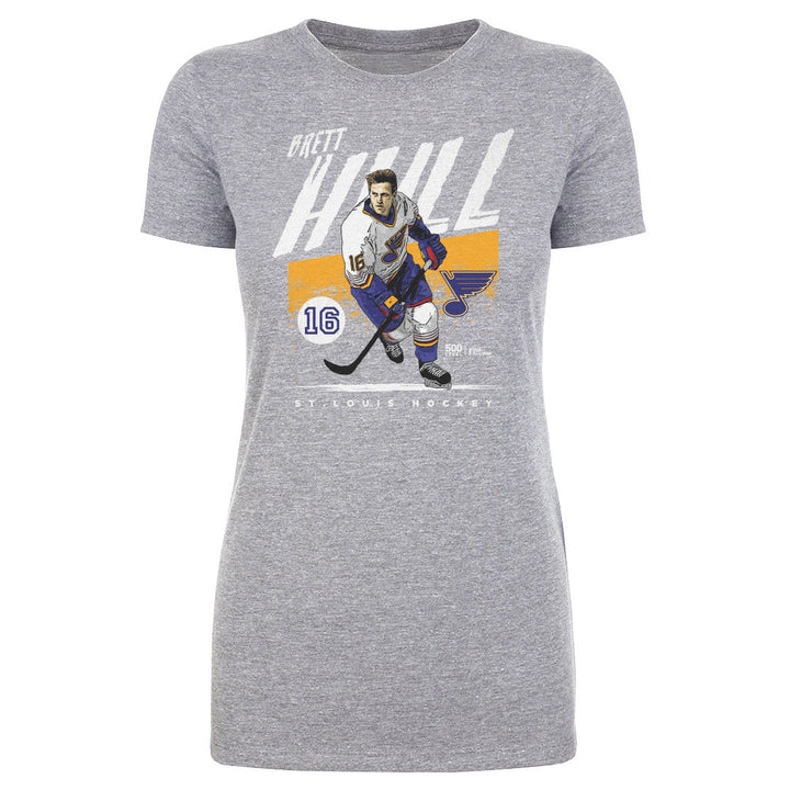 Brett Hull St. Louis Blues Women's Tee - 2 Colors Women's T-Shirt 500 LEVEL Women's T-Shirt Heather Gray S