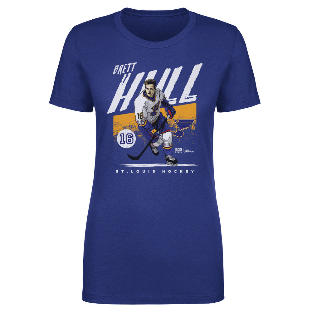 Brett Hull St. Louis Blues Women's Tee - 2 Colors Women's T-Shirt 500 LEVEL Women's T-Shirt Royal Blue S