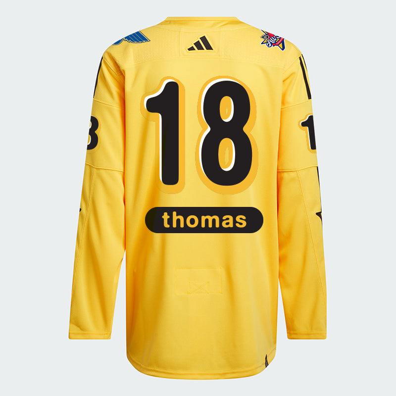 2024 NHL ALL-STAR THOMAS #18 ADIDAS X DREW HOUSE AUTHENTIC JERSEY - YELLOW