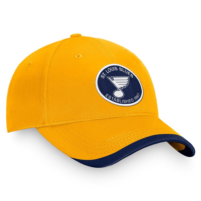 ST. LOUIS BLUES FANATICS OVAL PATCH SNAPBACK - GOLD/NAVY