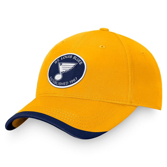 ST. LOUIS BLUES FANATICS OVAL PATCH SNAPBACK - GOLD/NAVY Hat Fanatics   