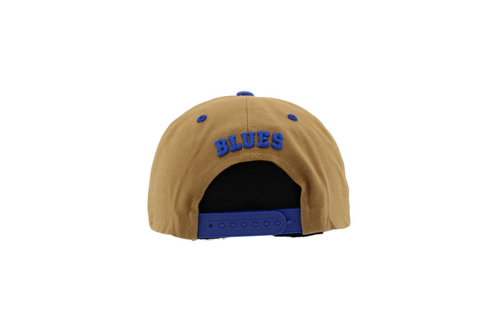 ST. LOUIS BLUES ZEPHYR BISCOTTI SNAPBACK HAT- BROWN/ROYAL