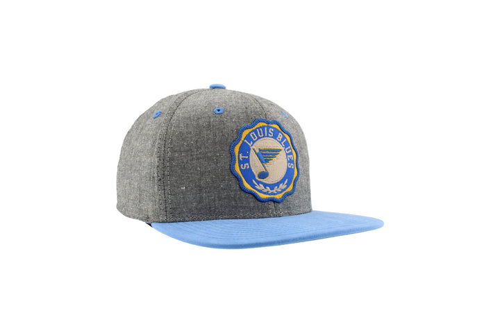 ST. LOUIS BLUES ZEPHYR HERITAGE RESEAL SNAPBACK HAT- GREY/AFB Hat Zephyr   