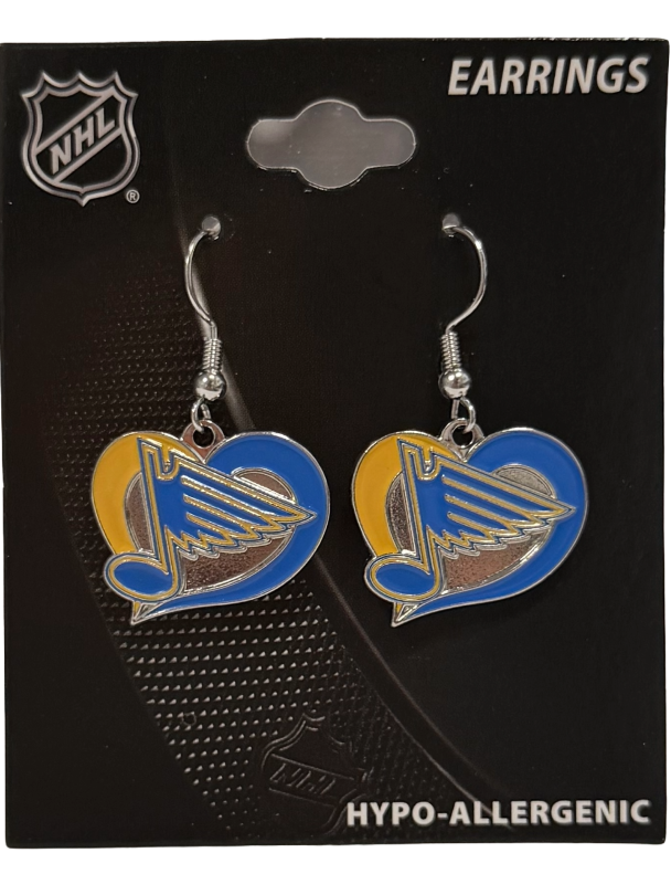 ST. LOUIS BLUES SWIRL HEART EARRINGS MULTI Jewelry NHL BLUE