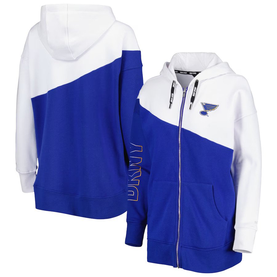 ST. LOUIS BLUES DKNY WOMENS FULL ZIP HOODIE - ROYAL/NAVY Hoodie DKNY   
