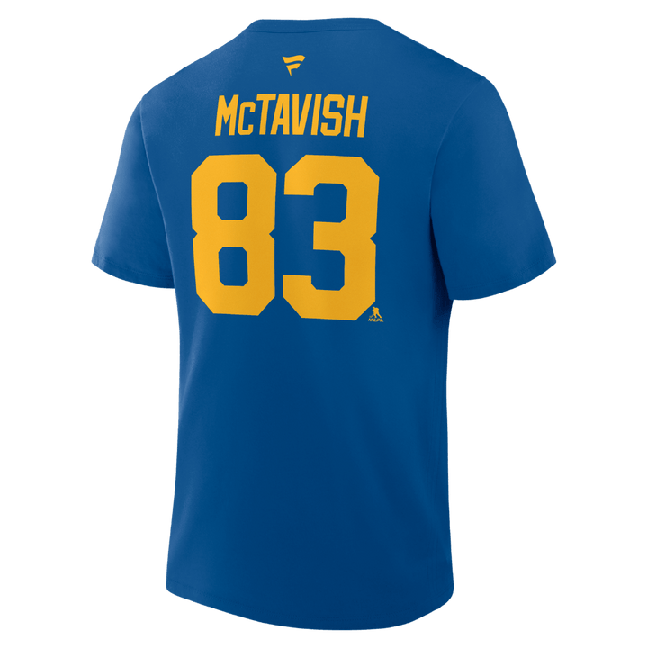 ST. LOUIS BLUES FANATICS MCTAVISH NAME AND NUMBER TEE - BLUE