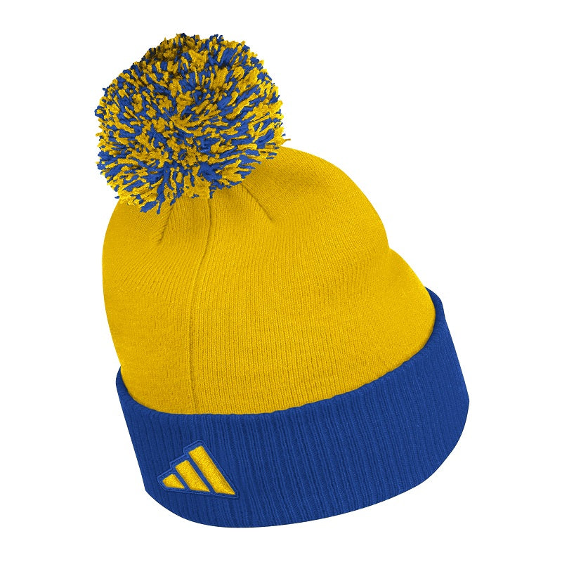 ST. LOUIS BLUES ADIDAS NOTE PATCH POM KNIT - ROYAL/GOLD