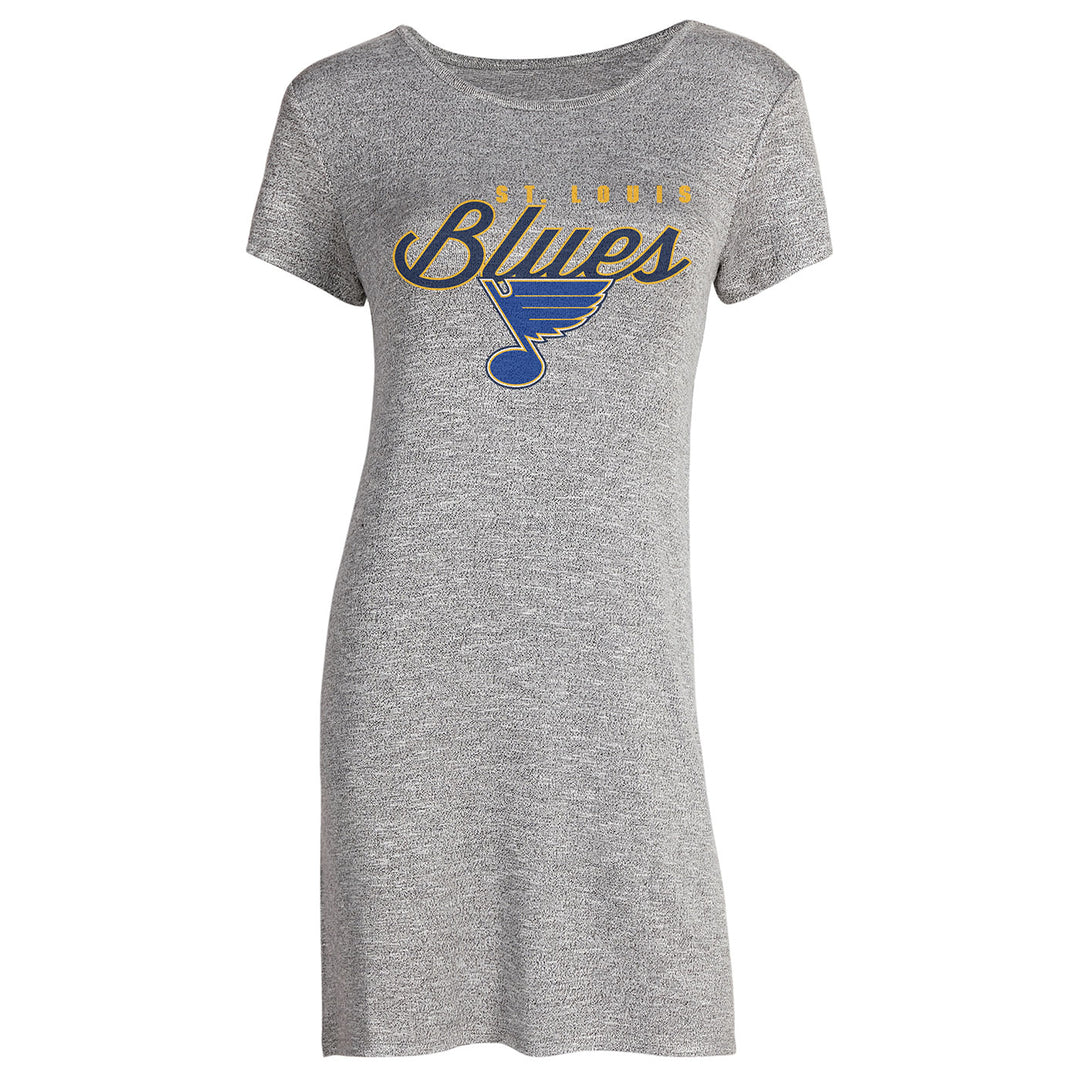St. Louis Blues Concepts Sport Womens Long Night Shirt - Heather Grey Sleepwear Concepts Sport   