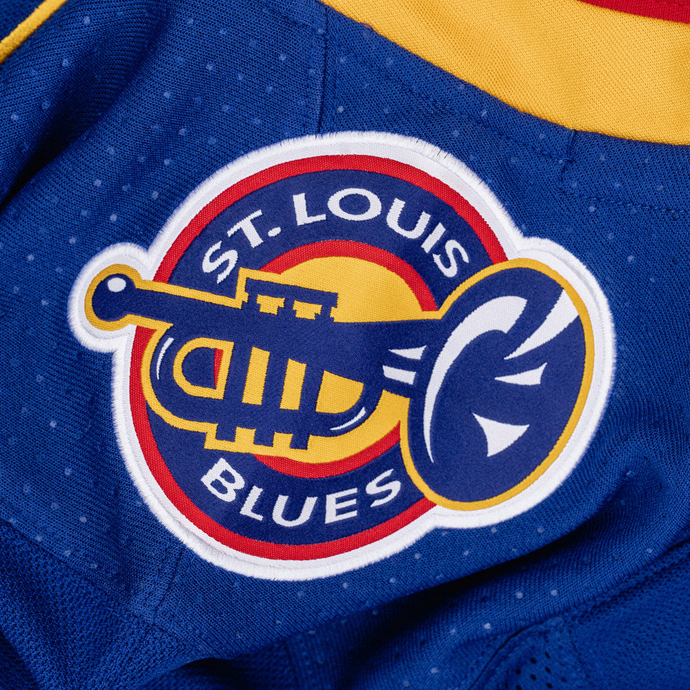 St. Louis Blues adidas Climalite Authentic Retro 90's Throwback Jersey - Blue/Red - STL Authentics