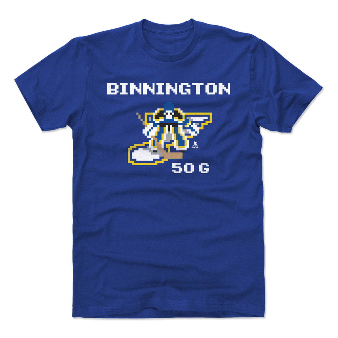 St. Louis Blues NHL 94 Jordan Binnington Video Game Tee - Royal - STL Authentics