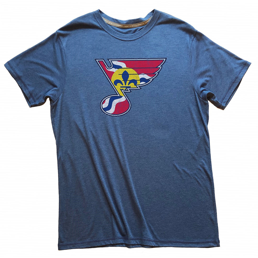 2LU Blues & Flag Tee - Royal - STL Authentics