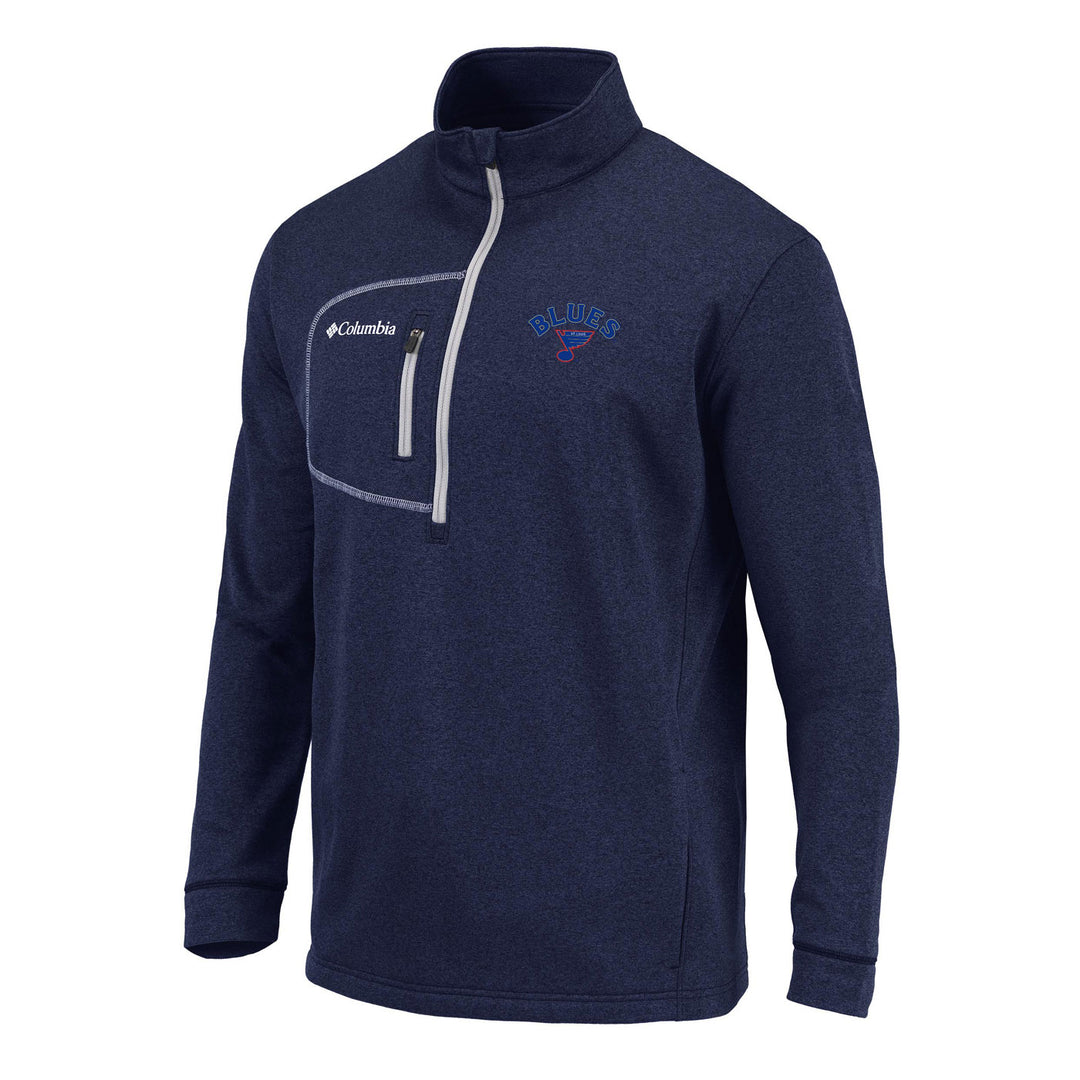 St. Louis Blues Columbia Explorer 1/4 Zip Jacket - Navy - STL Authentics