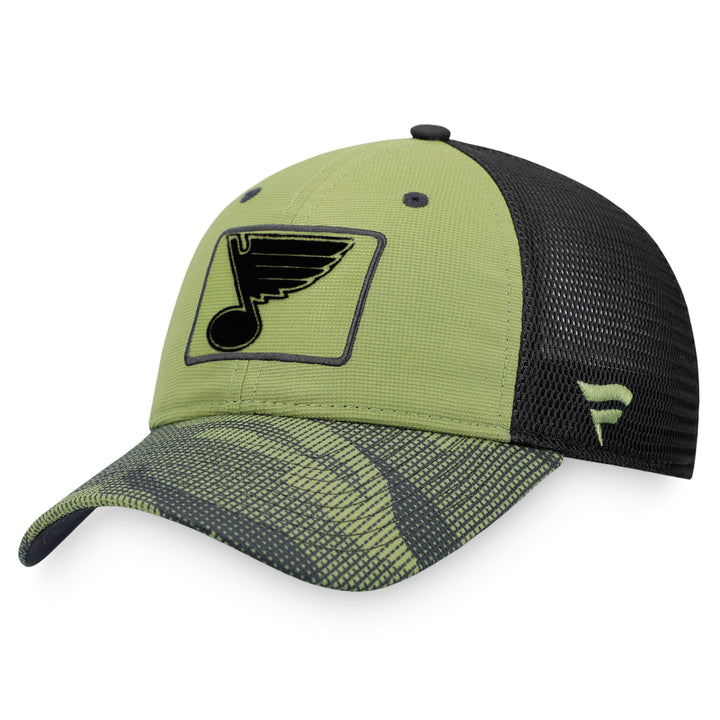 ST. LOUIS BLUES FANATICS MILITARY PATCH HAT - GREEN