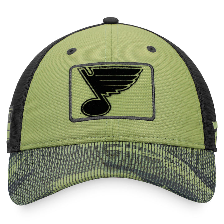 ST. LOUIS BLUES FANATICS MILITARY PATCH HAT - GREEN