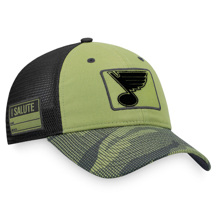 ST. LOUIS BLUES FANATICS MILITARY PATCH HAT - GREEN