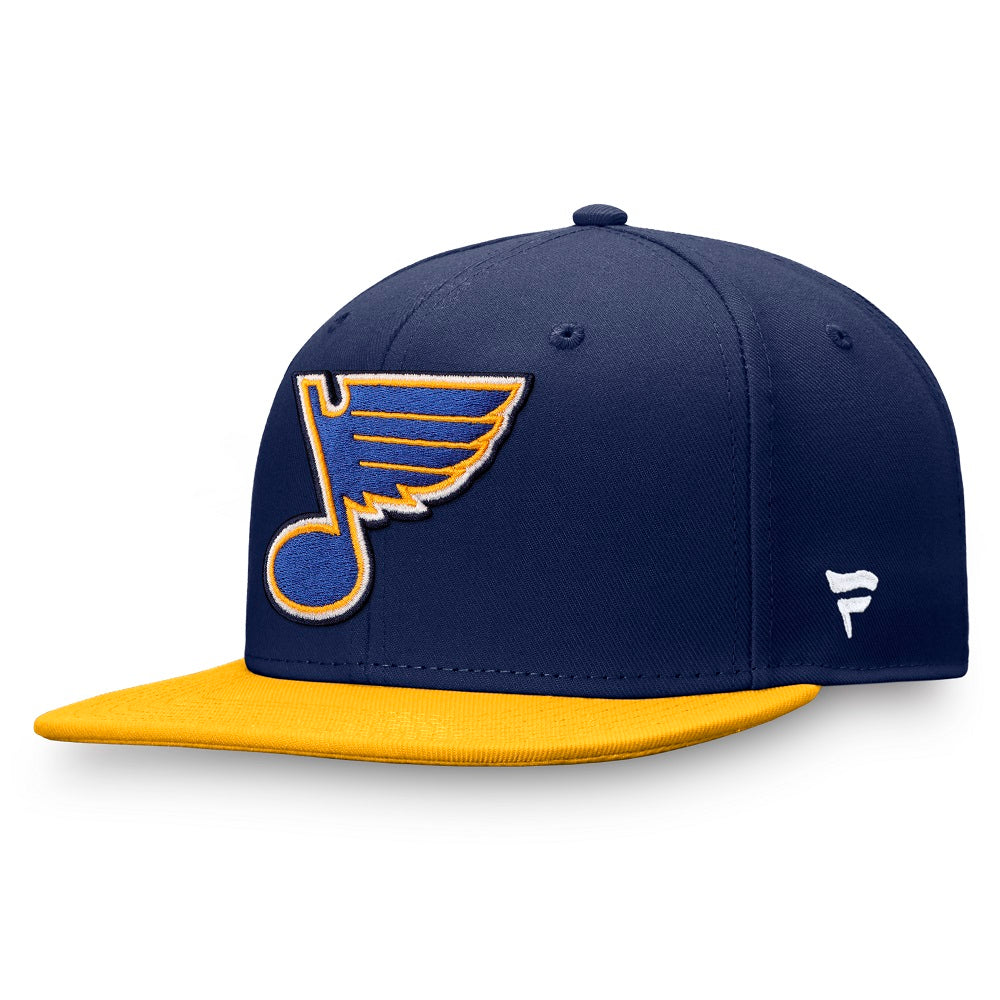 ST. LOUIS BLUES FANATICS CORE NOTE SNAPBACK - NAVY GOLD Hat Fanatics   