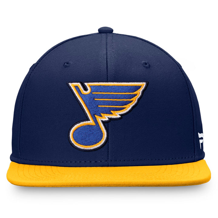 ST. LOUIS BLUES FANATICS CORE NOTE SNAPBACK - NAVY GOLD