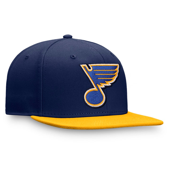 ST. LOUIS BLUES FANATICS CORE NOTE SNAPBACK - NAVY GOLD