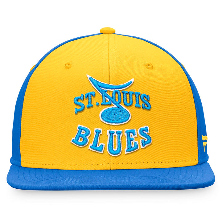 ST. LOUIS BLUES FANATICS REVERSE RETRO FLAT SNAPBACK - YELLOW BLUE