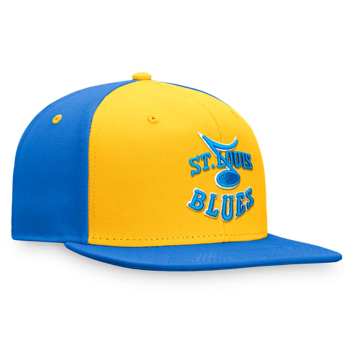 ST. LOUIS BLUES FANATICS REVERSE RETRO FLAT SNAPBACK - YELLOW BLUE