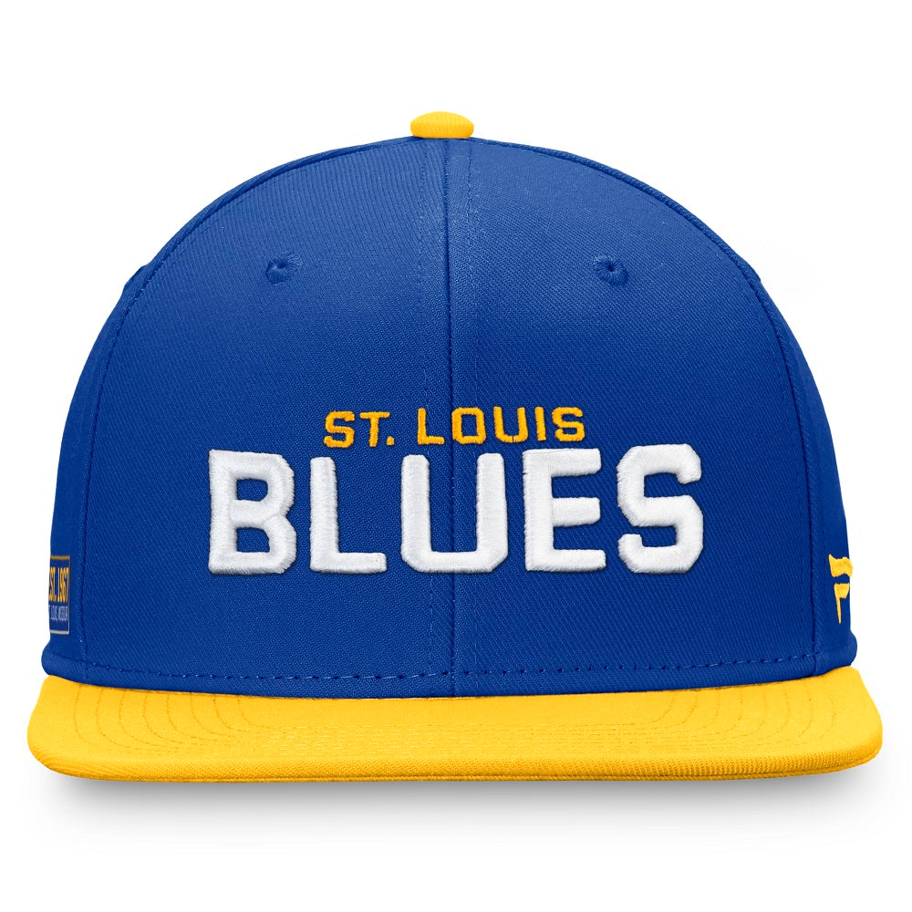 ST. LOUIS BLUES FANATICS WORDMARK SNAPBACK - ROYAL GOLD