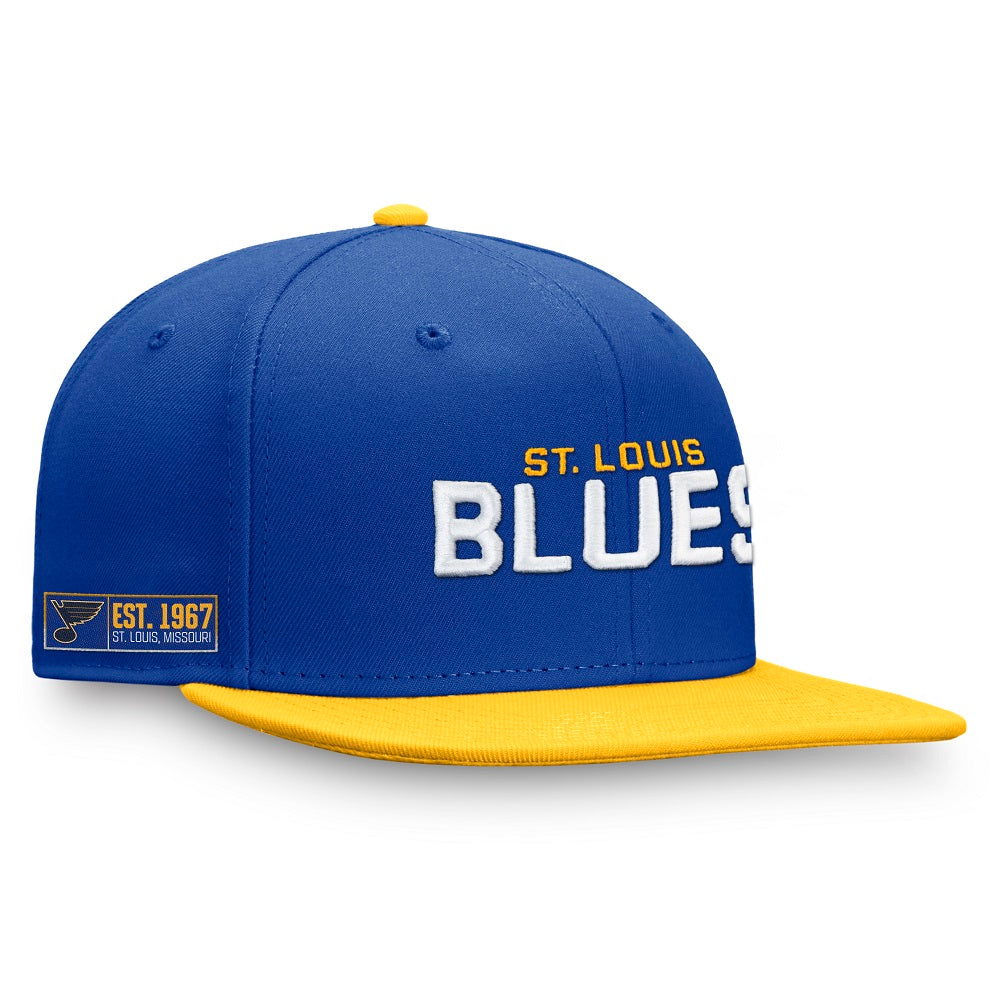 ST. LOUIS BLUES FANATICS WORDMARK SNAPBACK - ROYAL GOLD