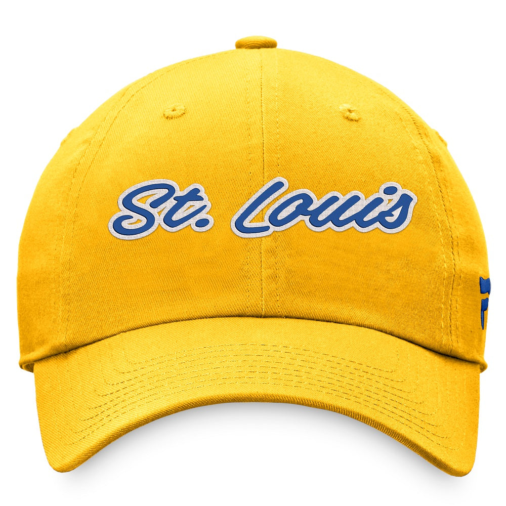 ST. LOUIS BLUES FANATICS WOMENS SCRIPT HAT - YELLOW Hat Fanatics   