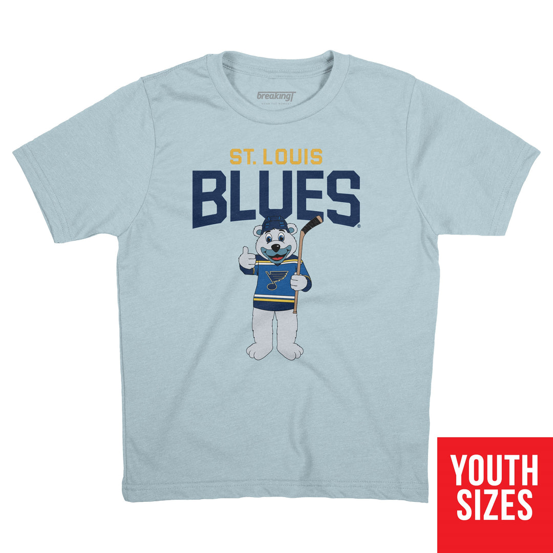 ST. LOUIS BLUES BREAKINGT LOUIE THUMBS UP TEE - SKY BLUE  BreakingT   