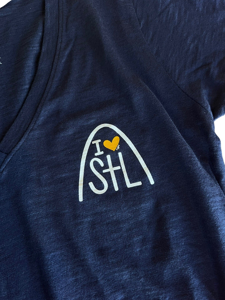 ST. LOUIS BLUES EMILY STAHL HEART ARCH TEE