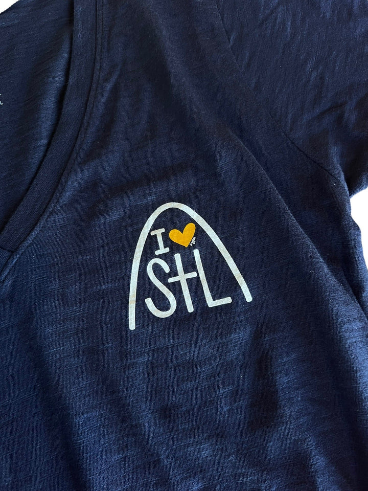 ST. LOUIS BLUES EMILY STAHL HEART ARCH TEE  Lusso   