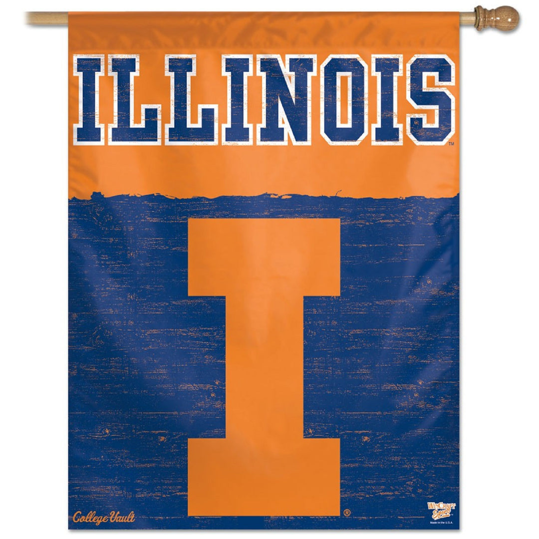 U of Illinois Verticle Flag - STL Authentics