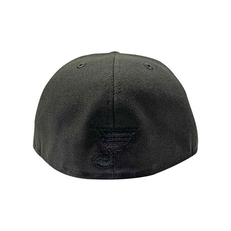 ST. LOUIS BLUES NEW ERA 5950 NOTE BLACK ON BLACK FITTED HAT Hat New Era   
