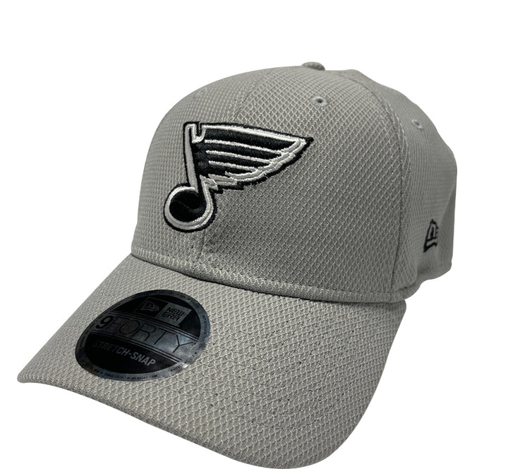 ST. LOUIS BLUES NEW ERA 9FORTY NOTE STRETCH SNAPBACK HAT - GREY