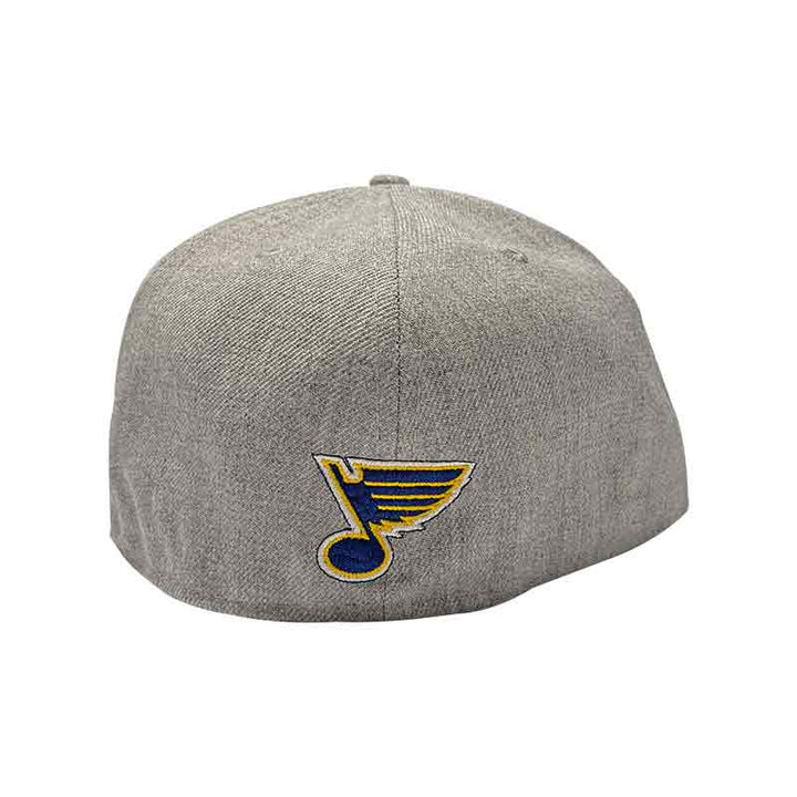 ST. LOUIS BLUES NEW ERA 5950 NOTE ROYAL LOGO POP FITTED HAT - HEATHER GREY