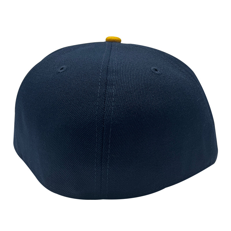 ST. LOUIS BLUES NEW ERA 5950 HERITAGE SCRIPT NAVY AND GOLD FITTED HAT Hat New Era   