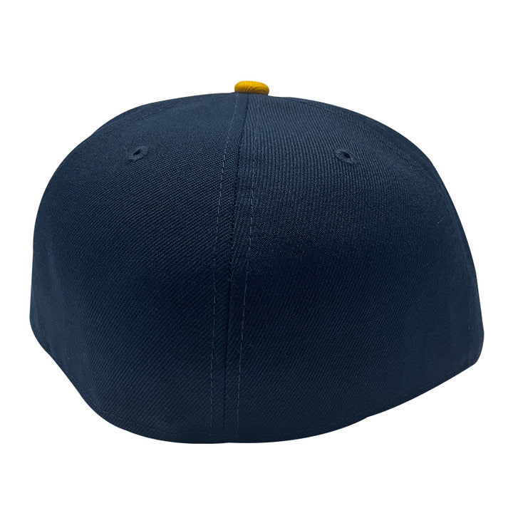 ST. LOUIS BLUES NEW ERA 5950 HERITAGE SCRIPT NAVY AND GOLD FITTED HAT Hat New Era   