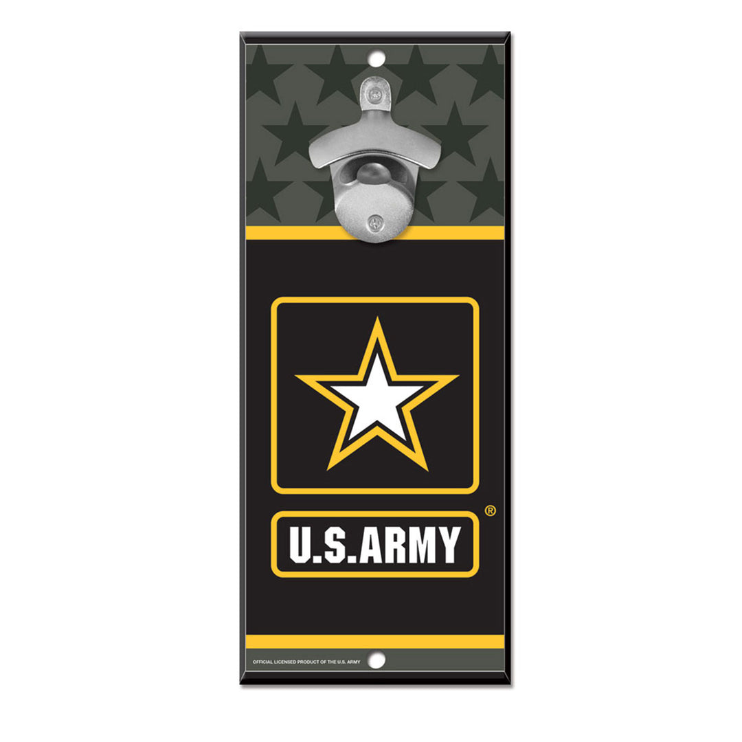 Army WinCraft 5x11 Bottle Opener Wood Sign - STL Authentics