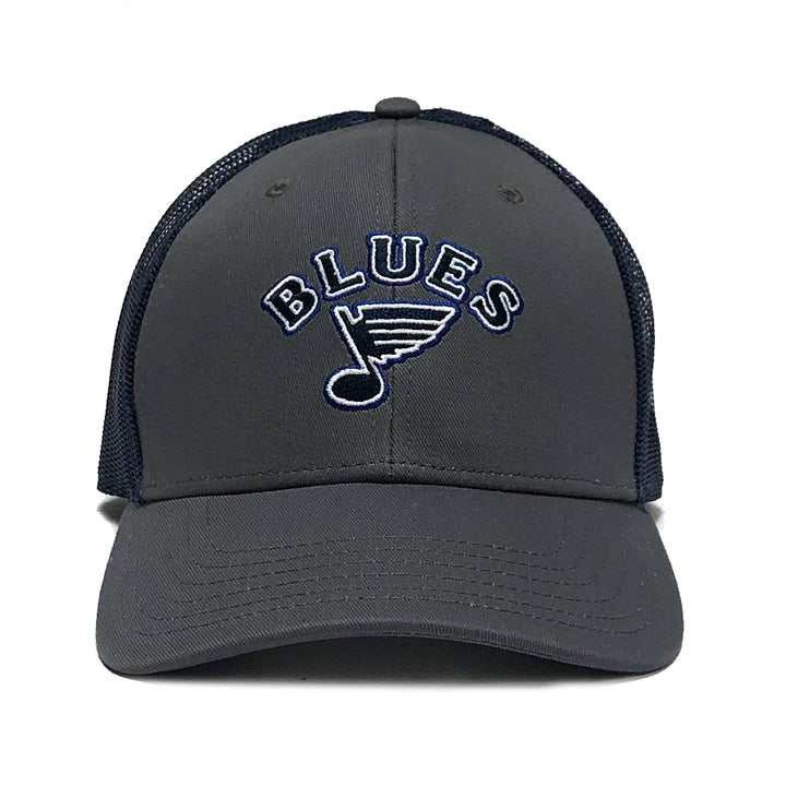 ST. LOUIS BLUES THE NORMAL BRAND 90'S ARCH TRUCKER SNAPBACK Hat The Normal Brand Grey  