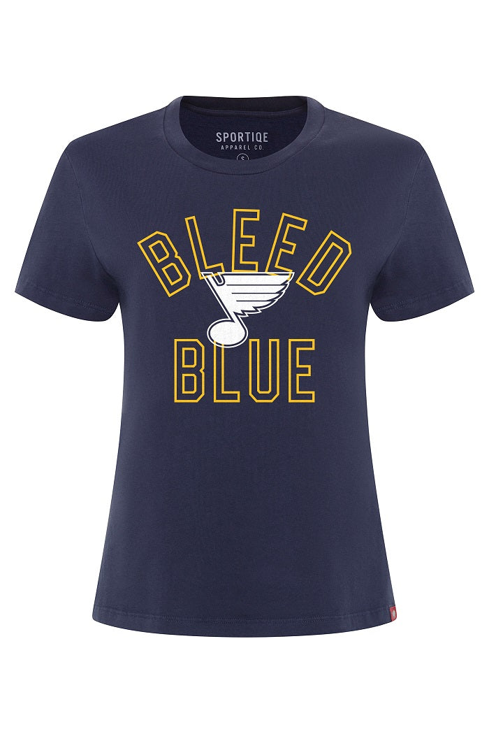 ST. LOUIS BLUES SPORTIQE WOMEN'S BLEED BLUE ARCADIA TEE- INDIGO