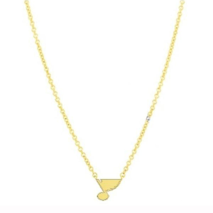 St. Louis Blues Lusso Gold Plate Note Necklace Accessories Lusso   