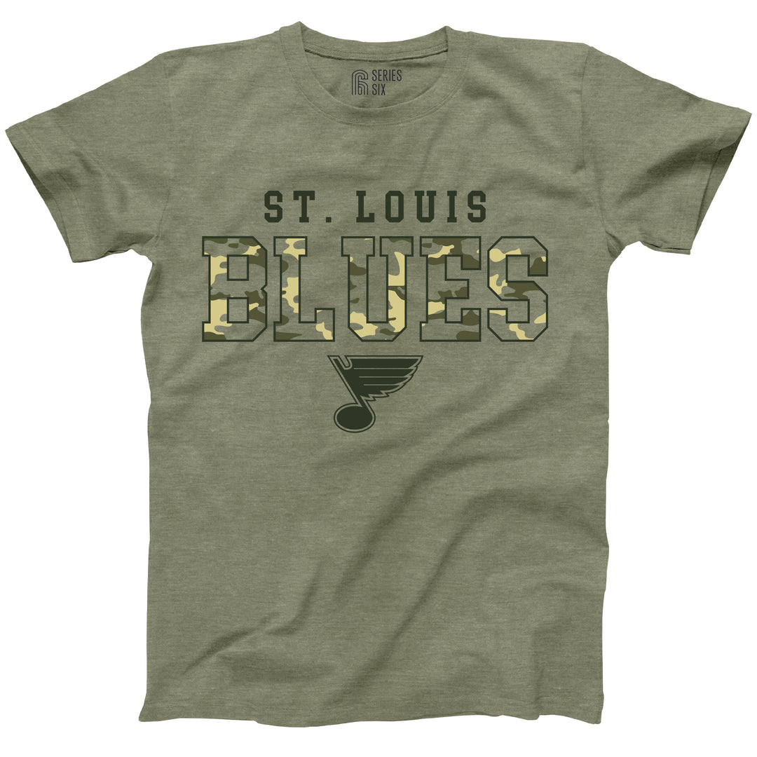 ST. LOUIS BLUES SERIES SIX MILITARY SHORT SLEEVE TEE - GREEN – STL  Authentics