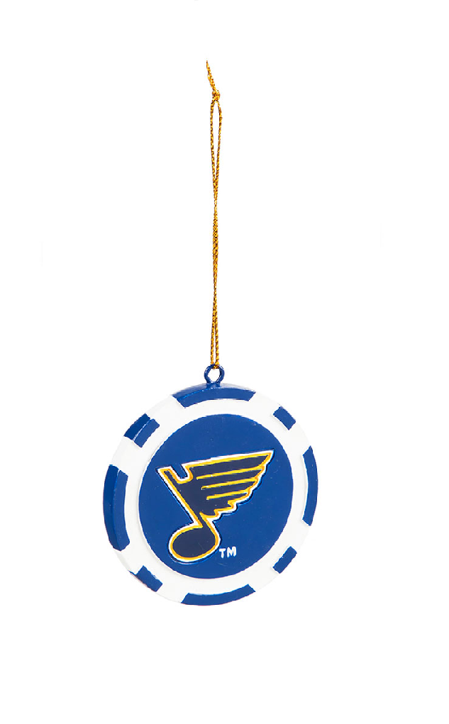 ST. LOUIS BLUES EVERGREEN POKER CHIP ORNAMENT