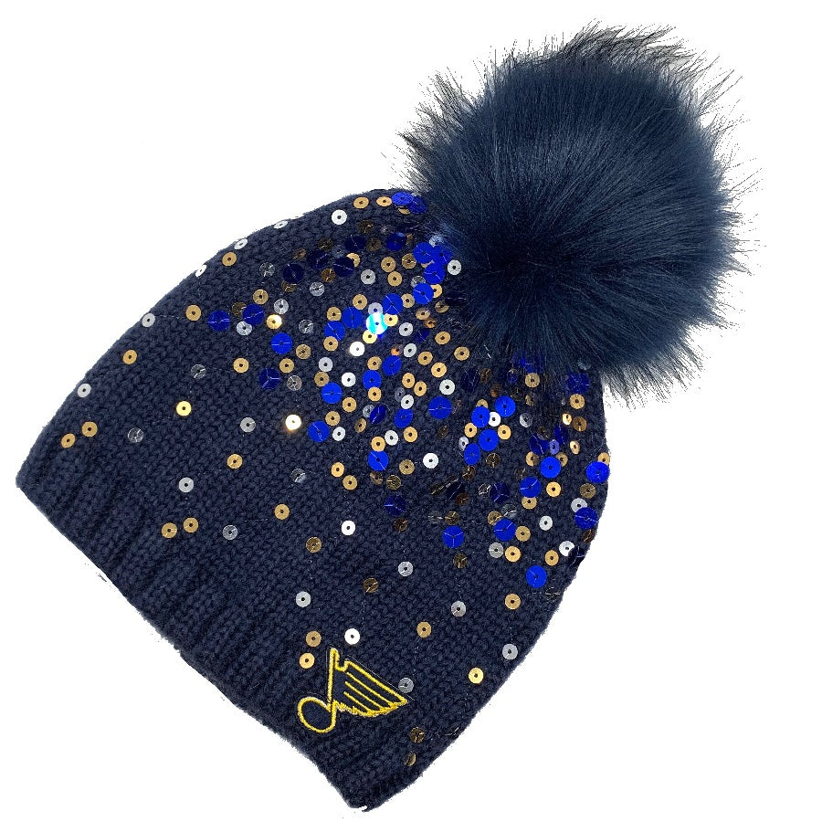 Women's Confetti Pom Knit- Navy
