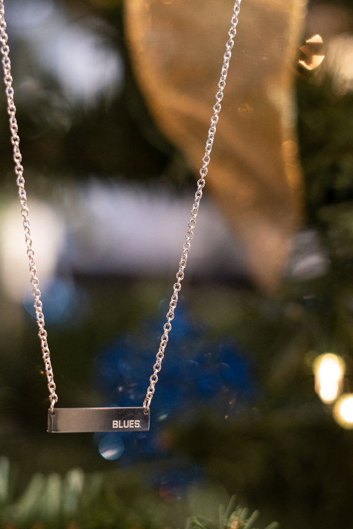 St. Louis Blues Lusso Stainless Steel Blues Bar Necklace Accessories Lusso   