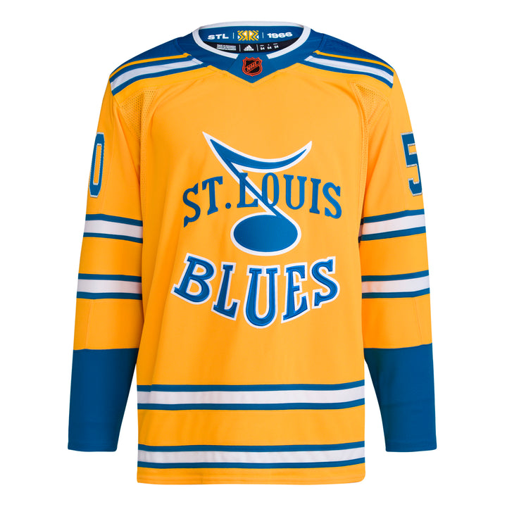 ST. LOUIS BLUES ADIDAS AUTHENTIC REVERSE RETRO BINNINGTON 50 JERSEY