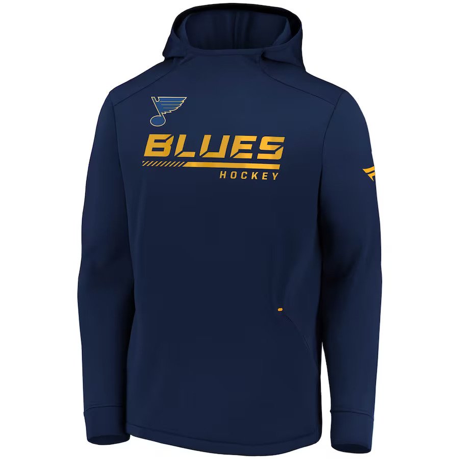 Men's Fanatics Branded Heathered Blue St. Louis Blues Varsity Reserve Sweatshirt