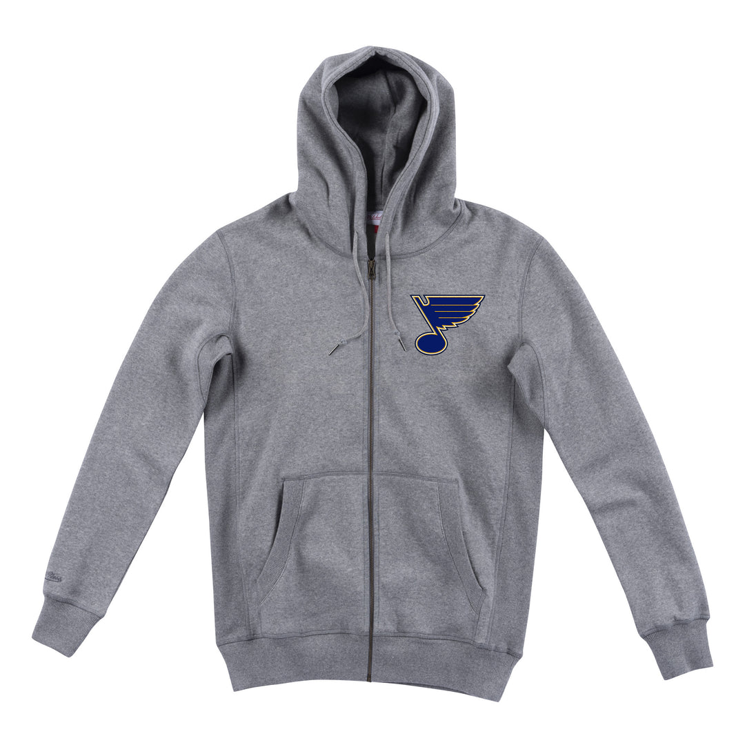 Men's Mitchell & Ness Heather Gray St. Louis Blues Classic French Terry  Pullover Hoodie