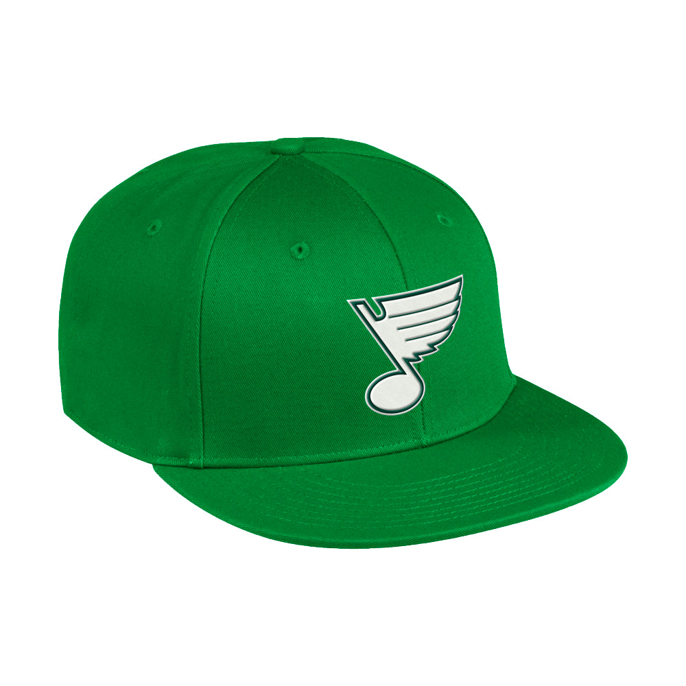 ST. LOUIS BLUES ADIDAS ST. PADDY'S DAY FLAT BRIM SNAPBACK HAT