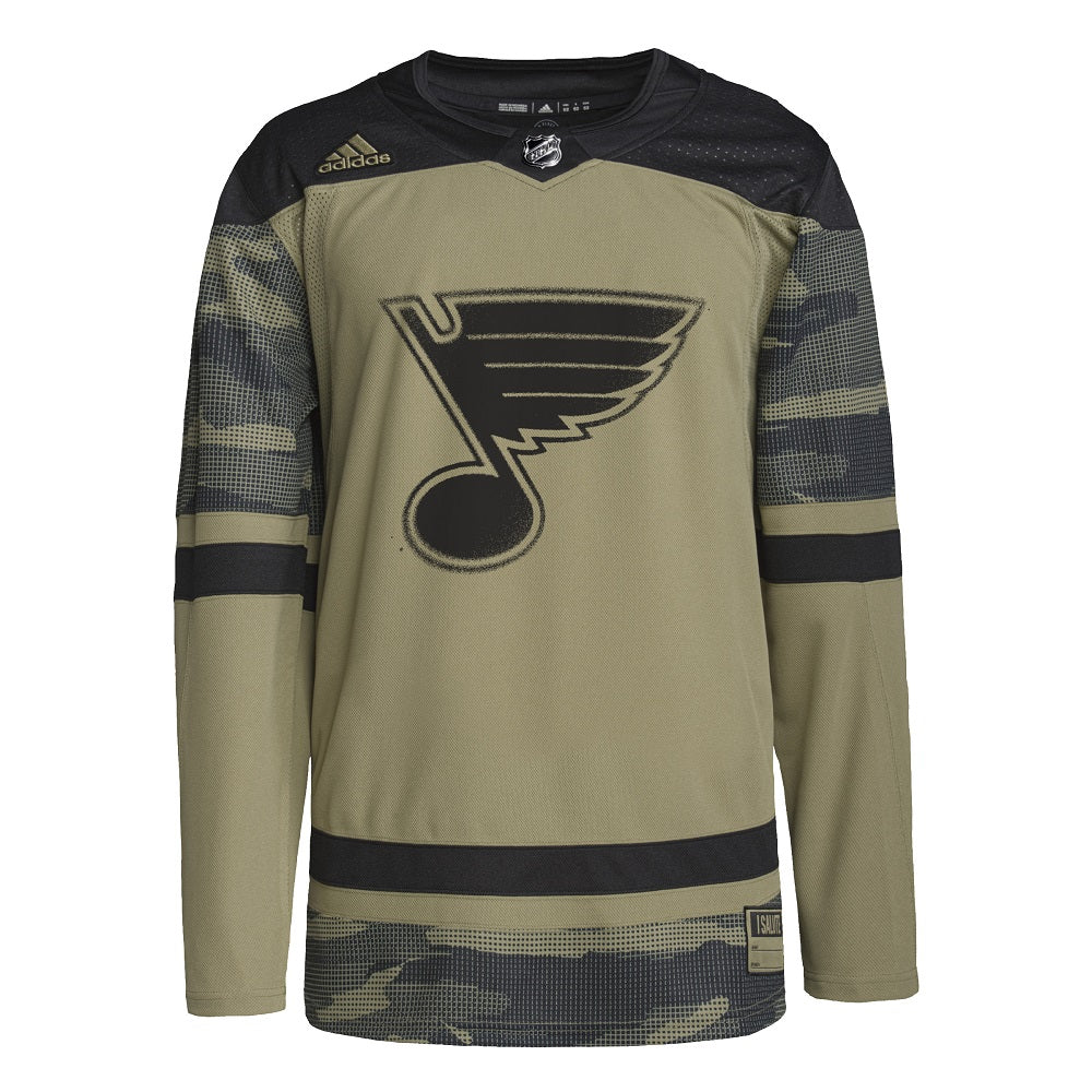 ST. LOUIS BLUES ADIDAS AUTHENTIC PRIMEGREEN HERITAGE JERSEY - AIRFORCE BLUE