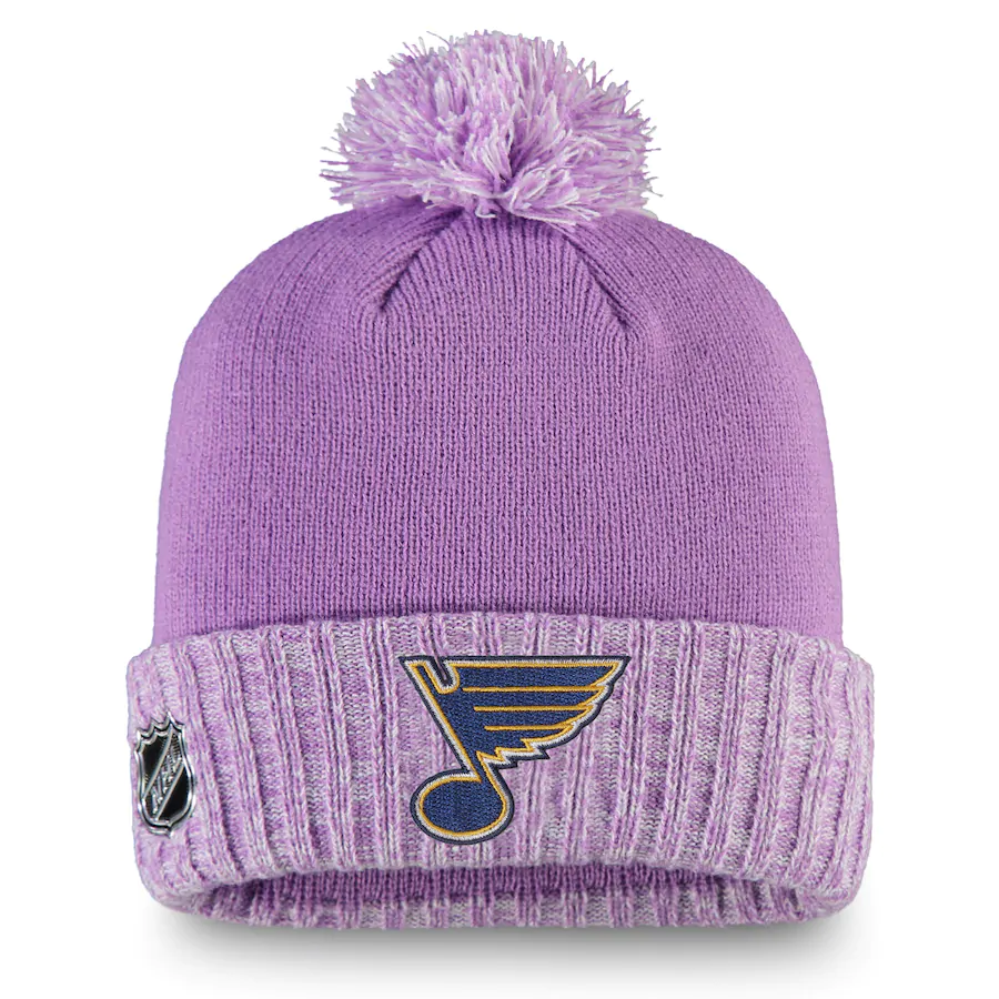 St. Louis Blues Fanatics Branded 2022 Hockey Fights Cancer Authentic Pro Snapback  Hat - White/Purple
